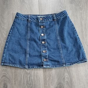 Denim Button Skirt